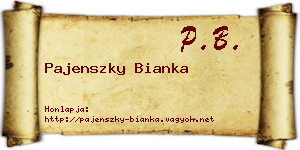 Pajenszky Bianka névjegykártya